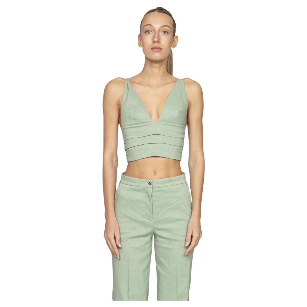 Pinko Women's Green Sleeveless Tops, S, Rubye Top