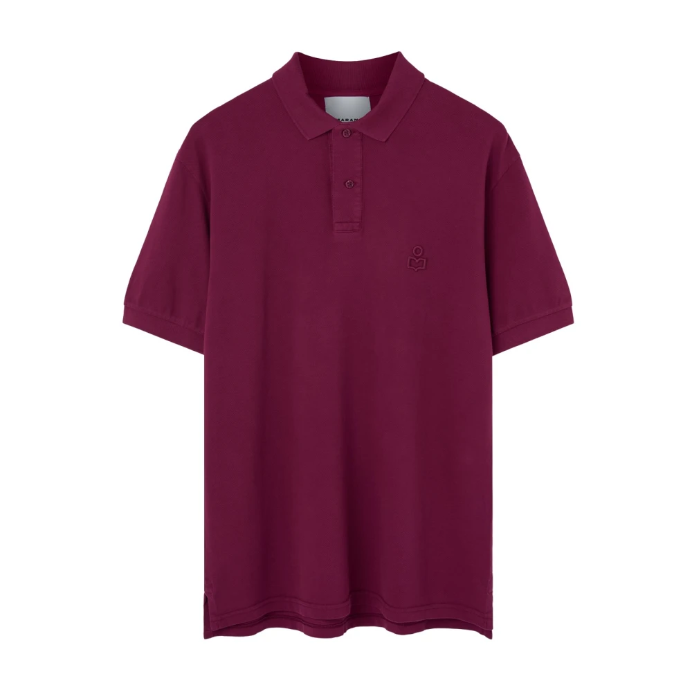 Isabel marant Geborduurde Logo Polo Shirts Purple Heren