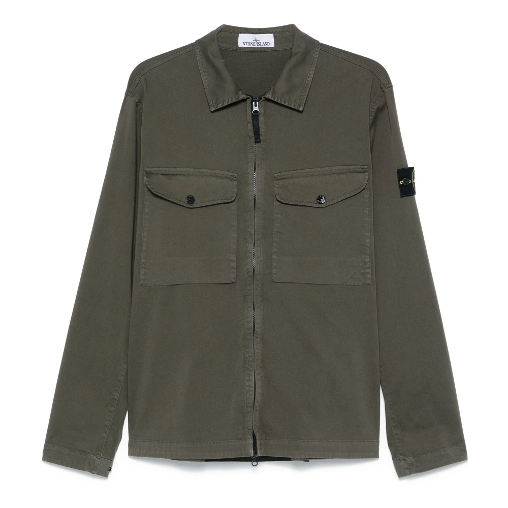 Stone Island Groene jassen met plooizakken Green Heren