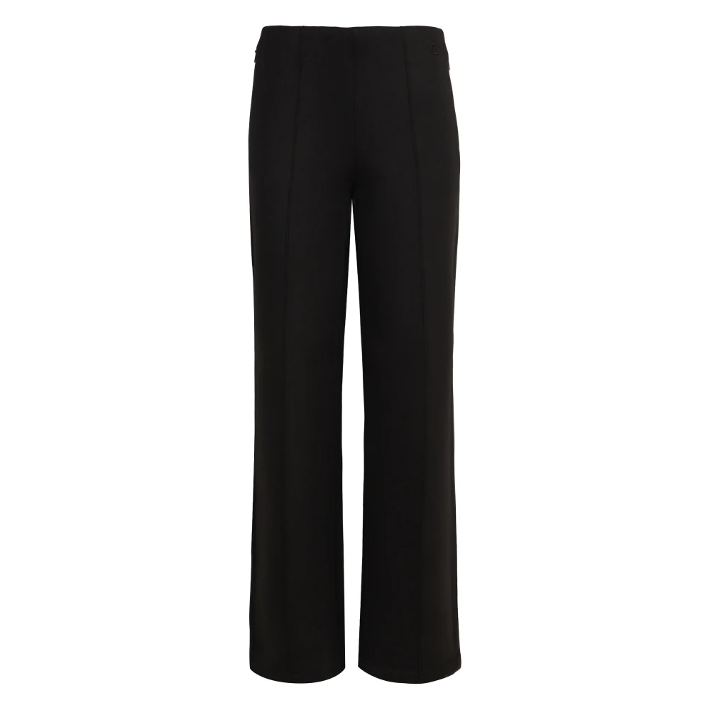 Calvin Klein Viscose broek met onzichtbare rits Black Dames
