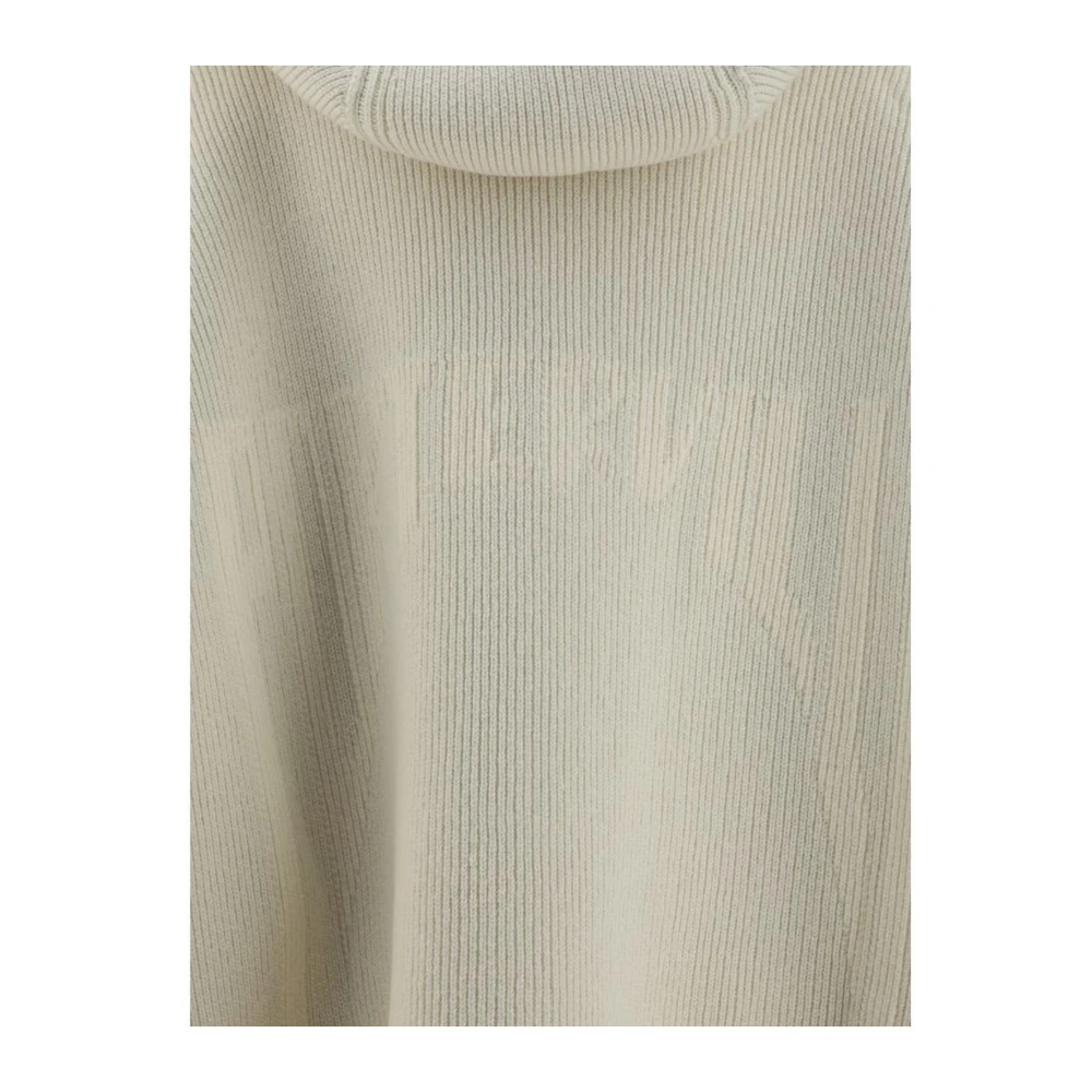 Rick Owens Oversized Hooded Wollen Vest White Dames