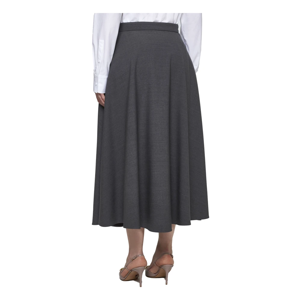Valentino Midi Volle Rok in Middengrijs Gray Dames