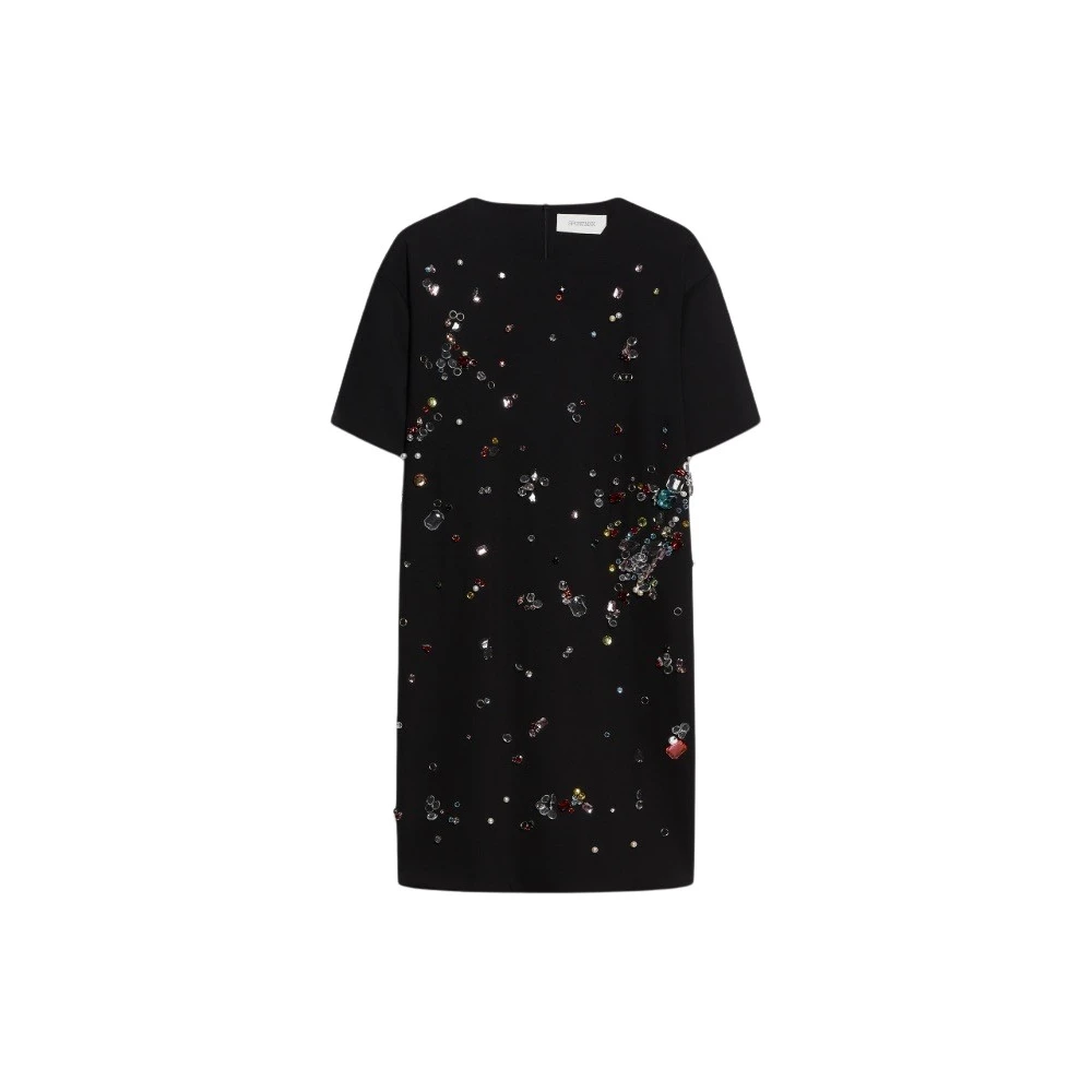 SPORTMAX Sprankelende Zwarte Minijurk Black Dames