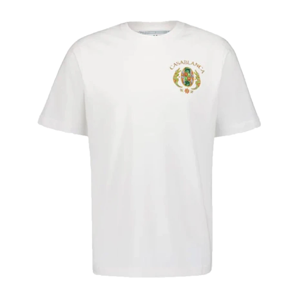 Casablanca Wit T-shirt met rechte pasvorm White Heren