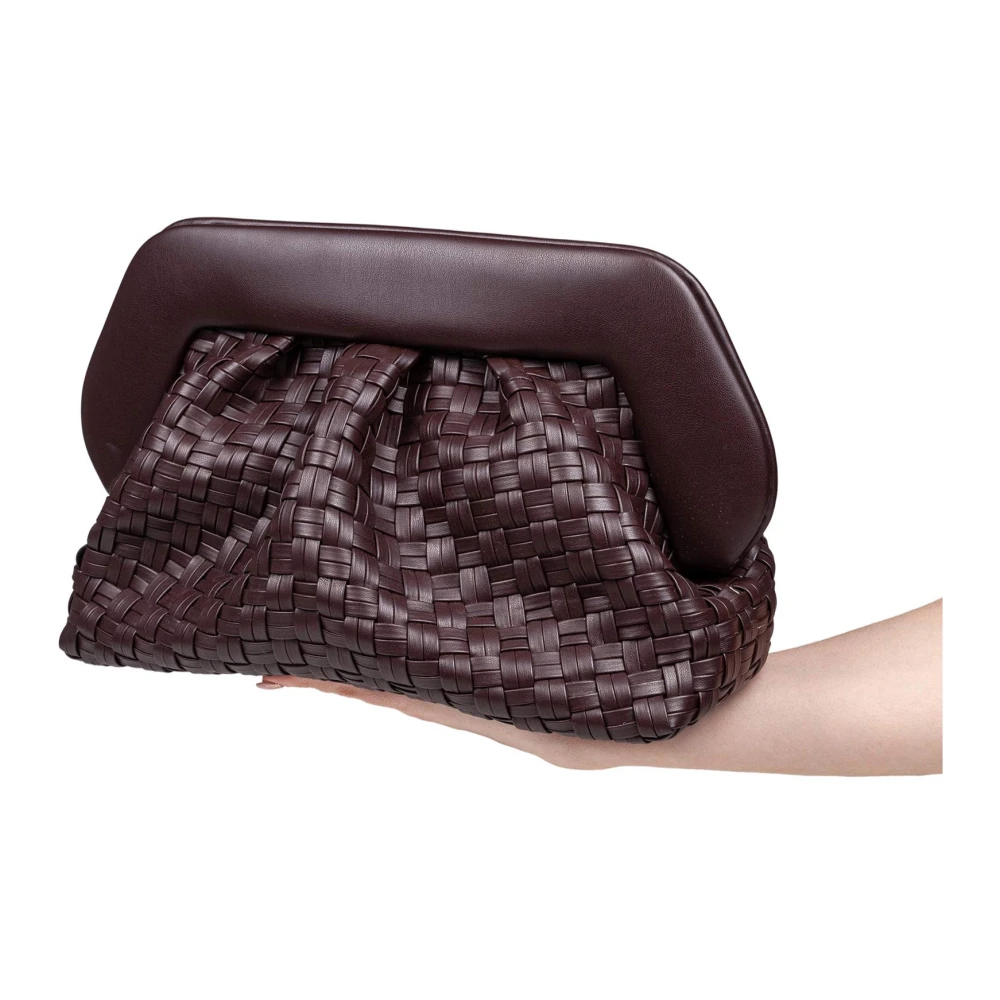 THEMOIRè Gevlochten Vegan Clutch Tas Bruin Brown Dames
