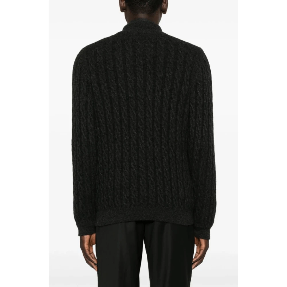 Kiton Donkergrijze Cashmere Cable-Knit Vest Gray Heren