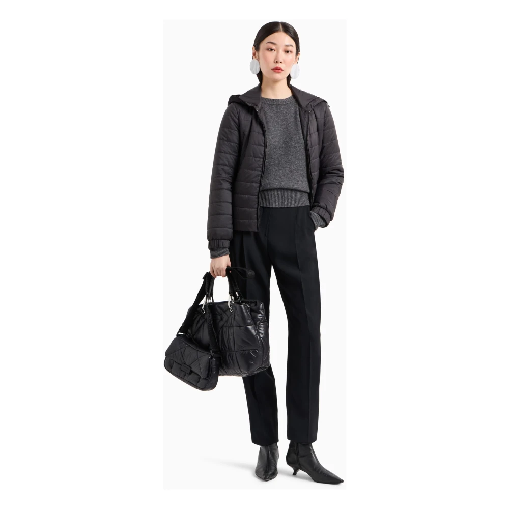 Emporio Armani Luxe Wol en Kasjmier Trui met Ballonmouwen Gray Dames