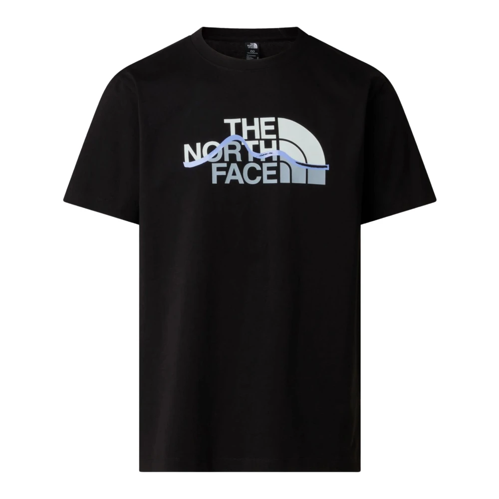 The North Face Black Tops, Male, S, Mountain Line Regular Short Sleeve Tee