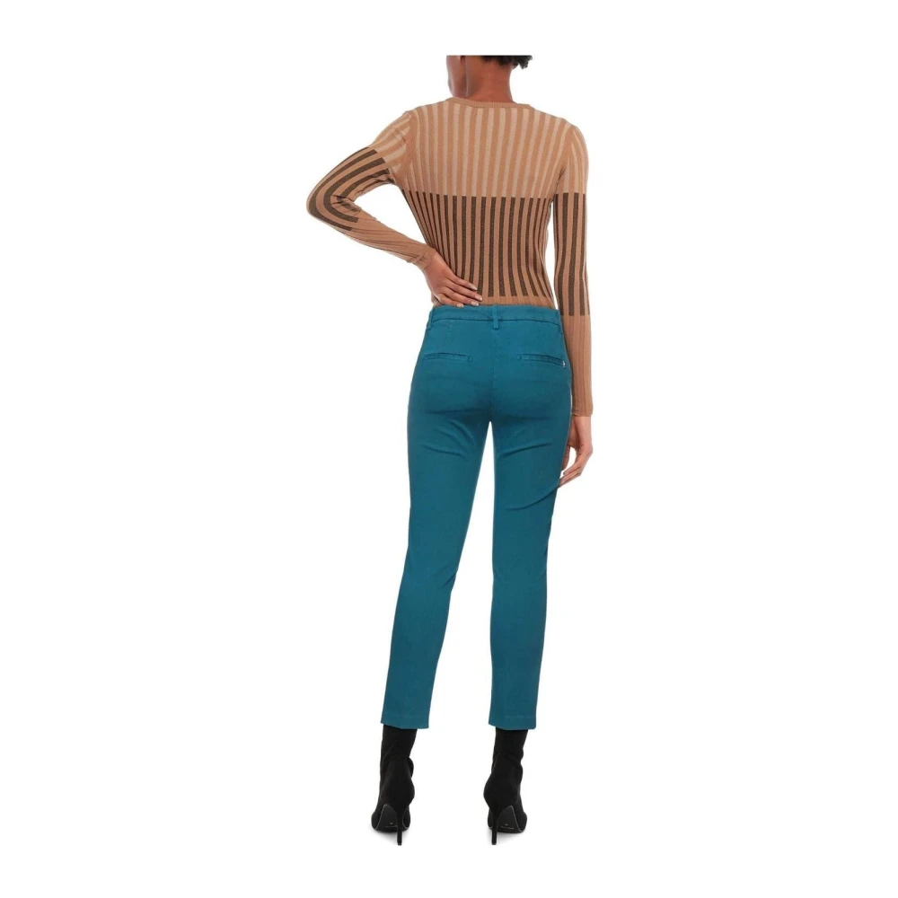 Dondup Slim Fit Blauwe Chino Broek Blue Dames