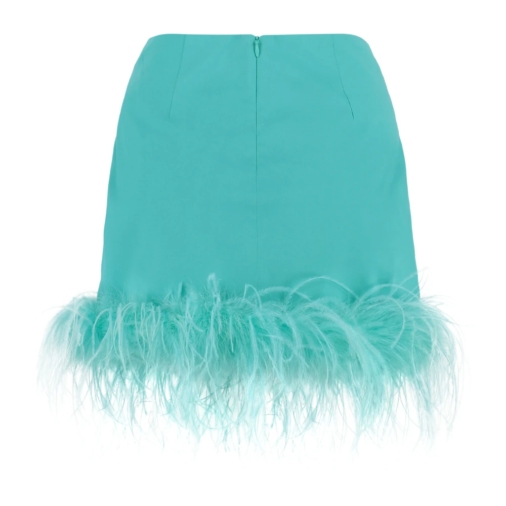 Giuseppe Di Morabito Katoenen Minirok met Struisvogelveren Blue Dames