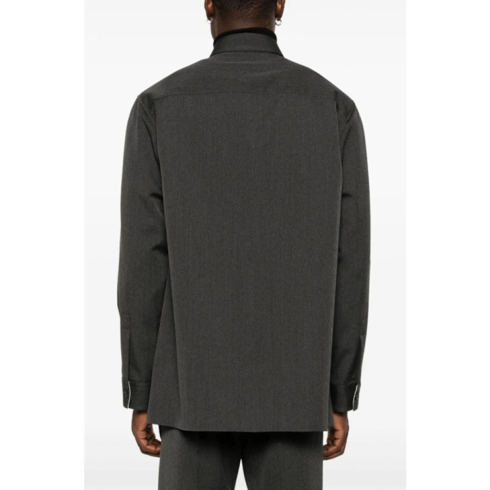Gucci Grijs Wollen Overhemd Twill Weving Gray Heren