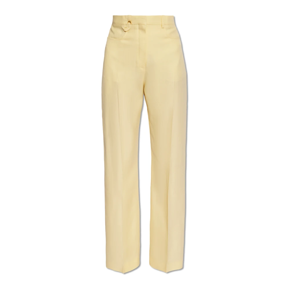 Jacquemus Sauge plisserade byxor Yellow, Dam