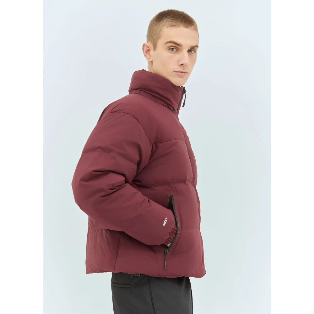 The North Face Geborduurde Nuptse Donsjas Red Heren