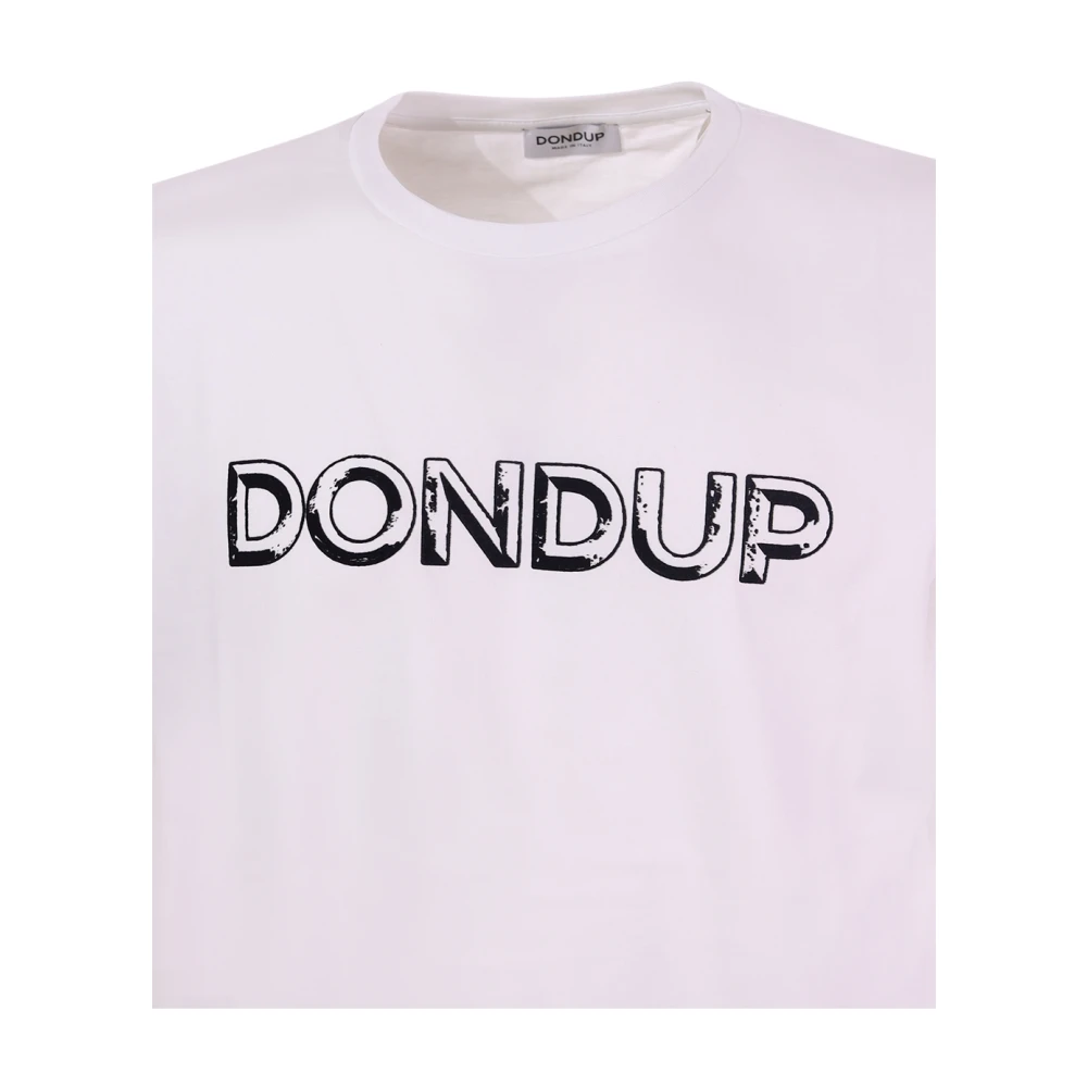 Dondup Witte Crew-neck T-shirt met Logo White Heren