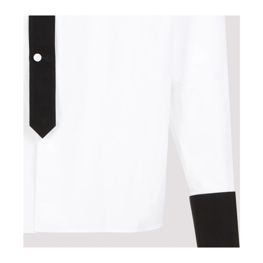 Prada Witte Katoenen Overhemd met Zwarte Accenten White Heren