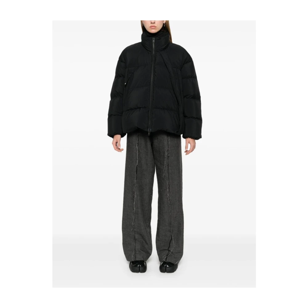 Y-3 Zwarte Puff Jack Black Dames