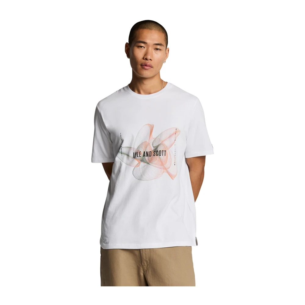 Lyle & Scott SS T-shirts 3D Line Grafisch T-shirt White Heren
