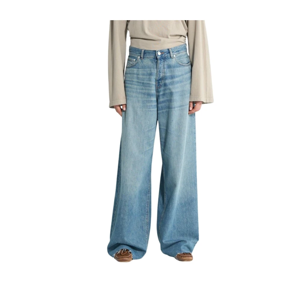 Haikure Bethany Wide Leg Denim Jeans Blue Dames