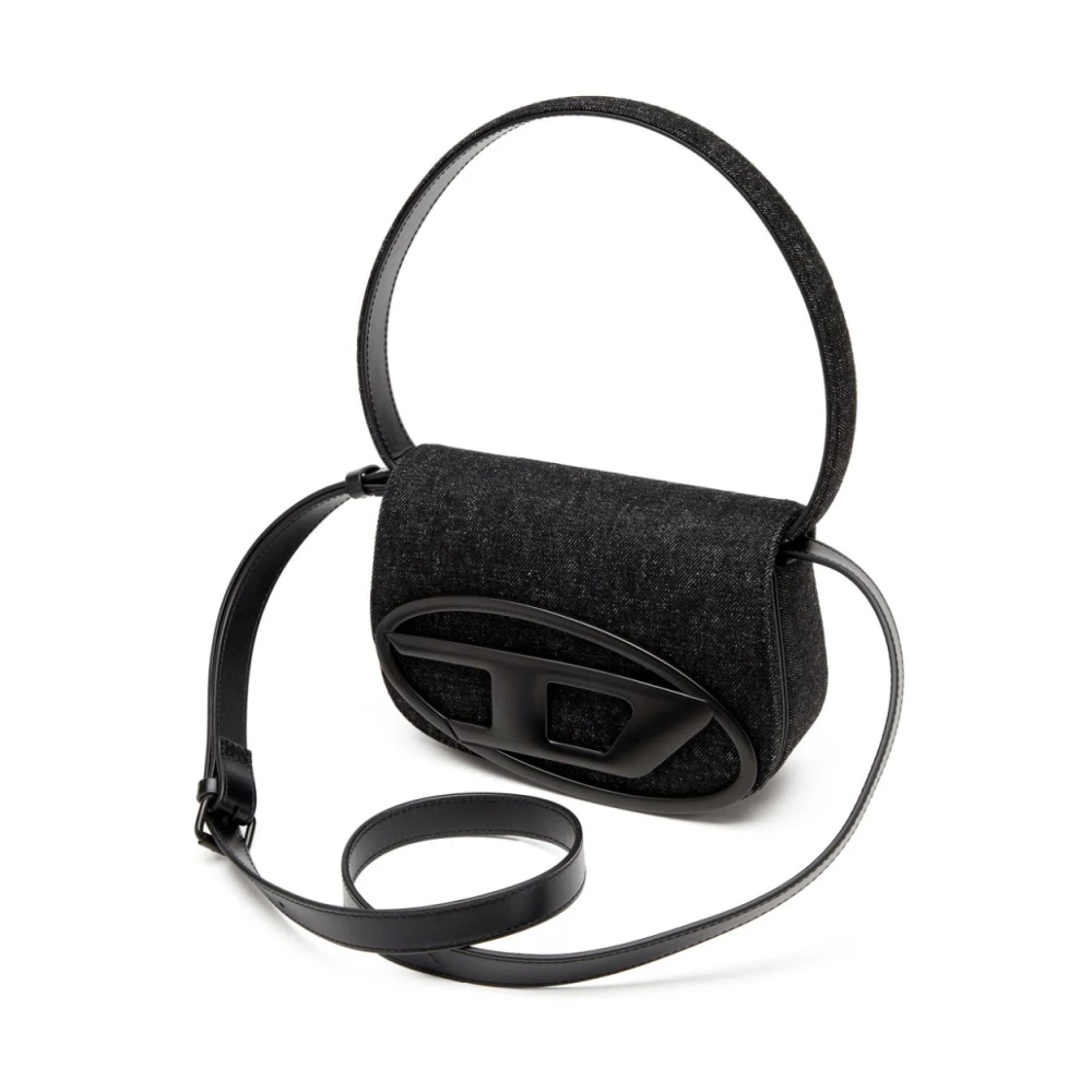 Diesel Canvas Leer Tonal Design Tas Black Dames