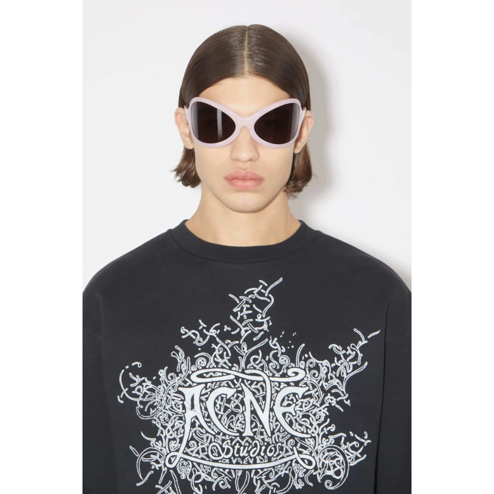 Acne Studios Fluorescerende Zwarte Logo Trui Black Heren
