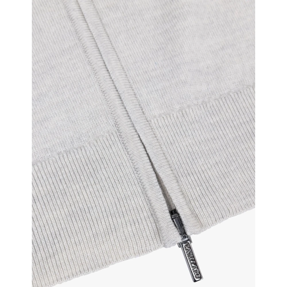Cavallaro Merino Full Zip Cardigan Vest Creme White Heren