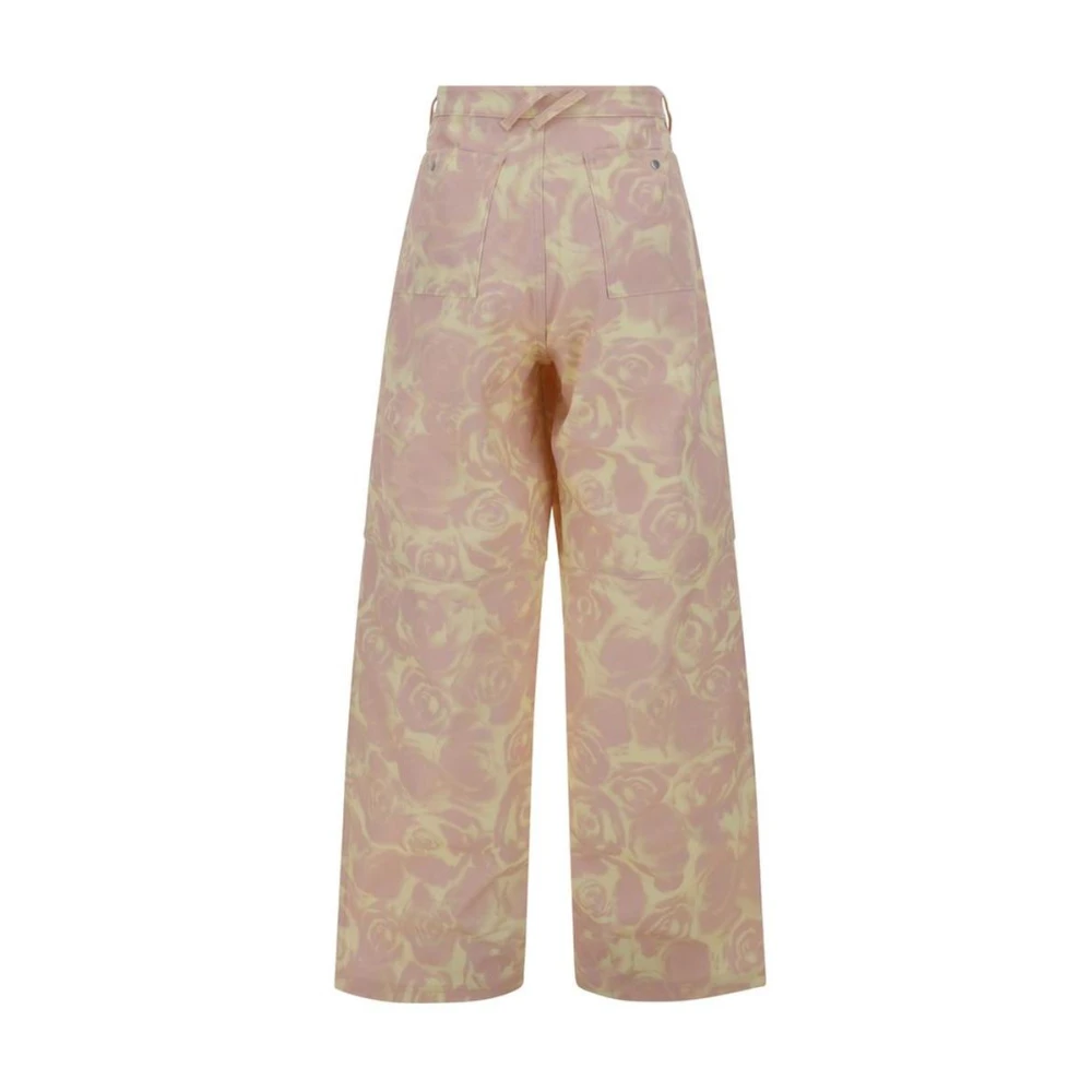 Burberry Bloemen Wijde Pijp Broek Pink Dames