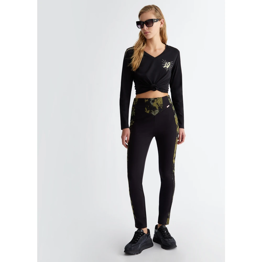 Liu Jo Bloemenprint Broek Green Dames