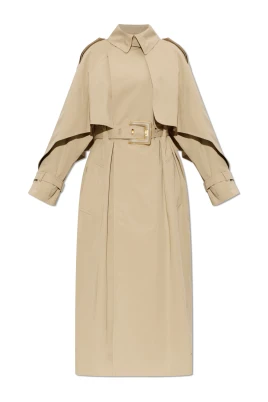 Lång trenchcoat i bomullsgabardin