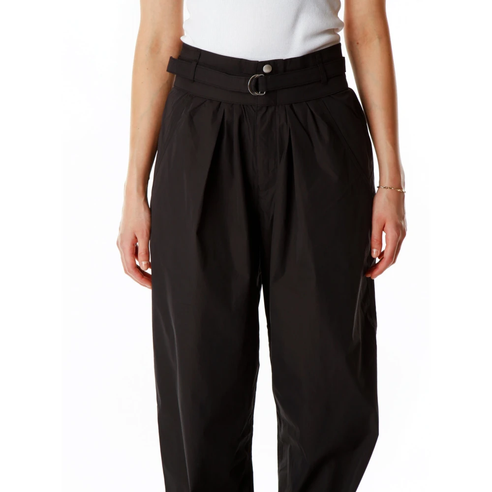 Isabel marant Hoge Taille Paperbag Broek Celiana Black Dames