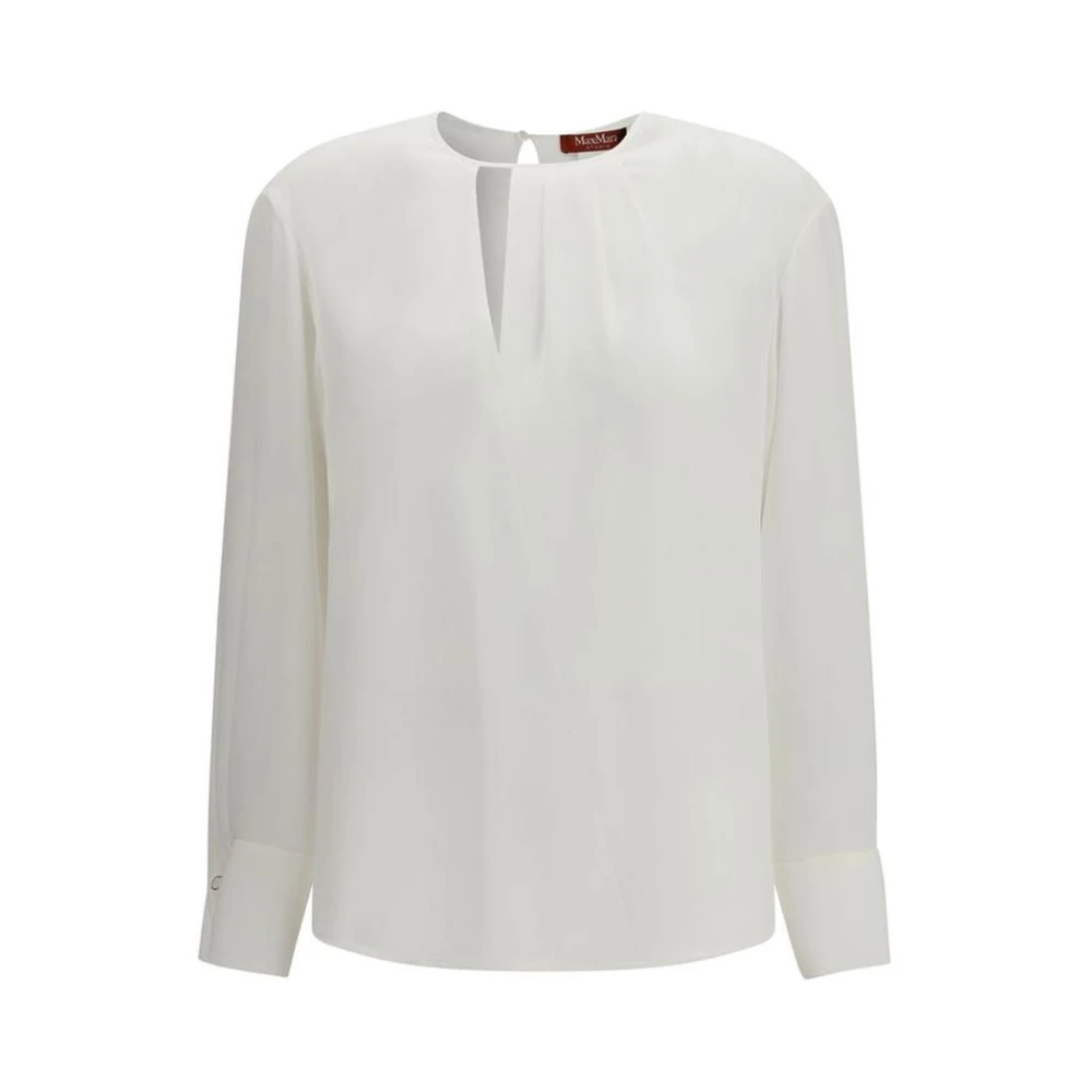 Max Mara Women's White Blouses, Xs, Triacetate Blouse