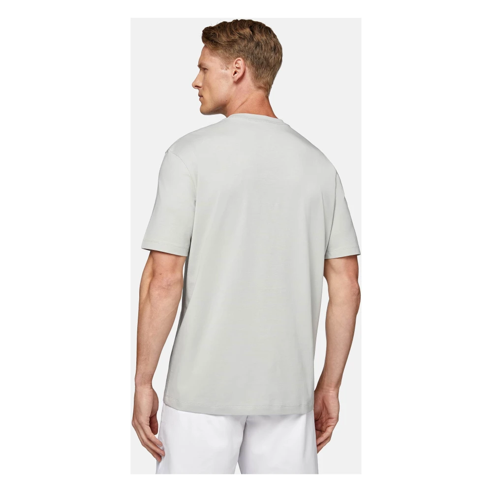 Boggi Milano T-Shirt van Stretch Supima Katoen Blue Heren