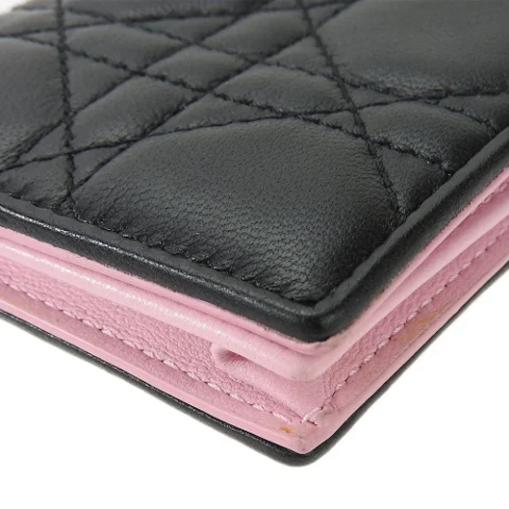 Dior Vintage Pre-owned Leather wallets Black Dames