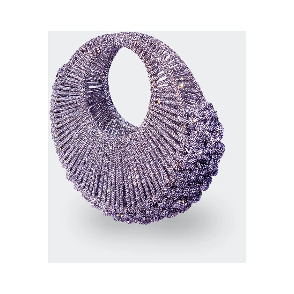Hibourama Ronde Kristallen Clutch Tas Purple Dames
