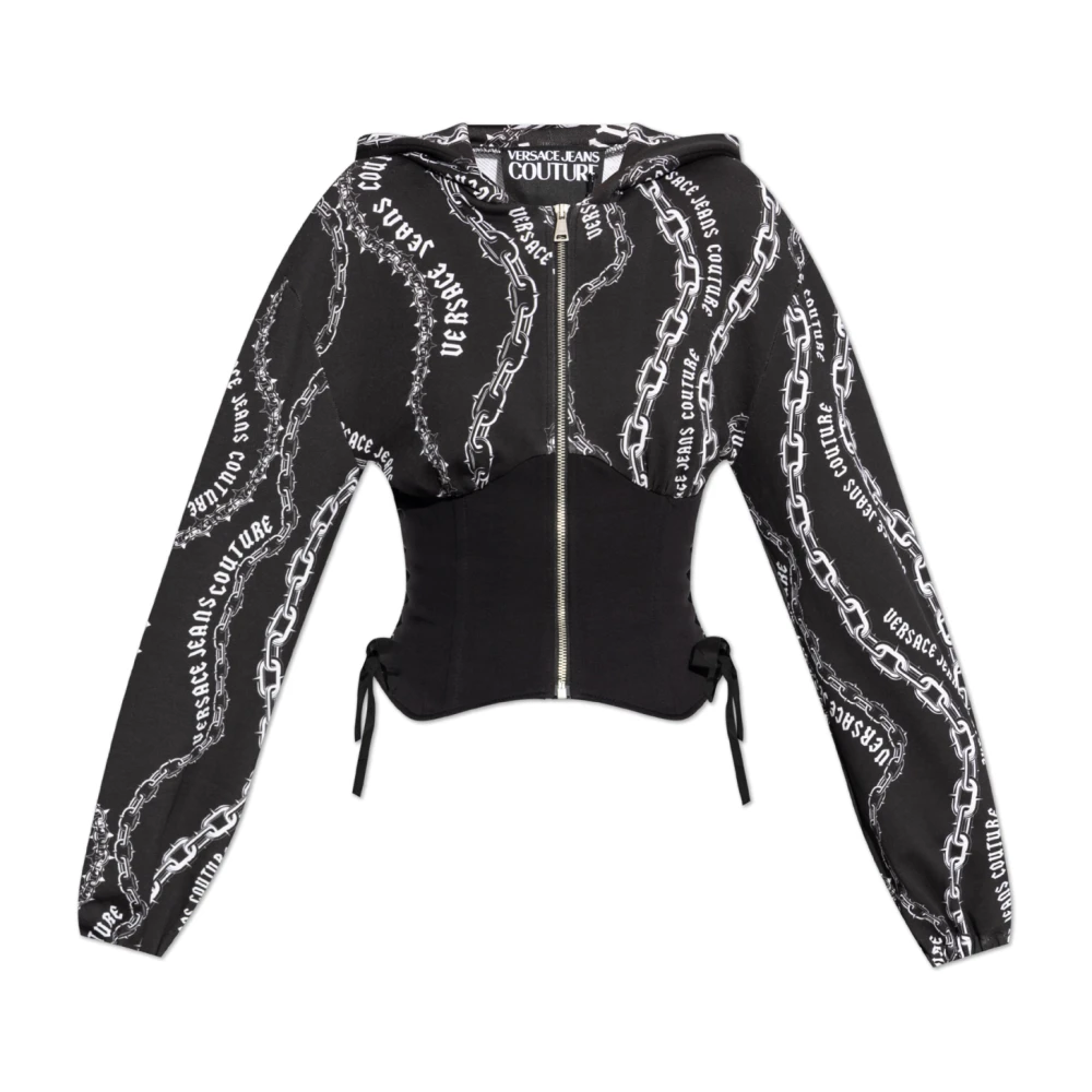 Versace Jeans Couture Sweatshirt met logo Black Dames