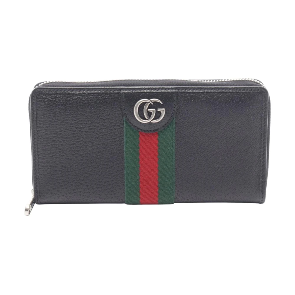 Gucci Vintage Women's Black Pre-Owned Gg Marmont Bi-Fold Wallet
