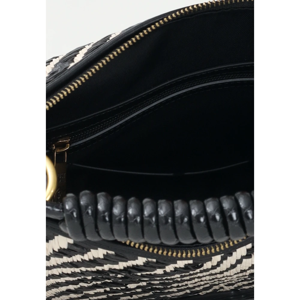 Just Cavalli Rafia Beige Shopper Tas Black Dames