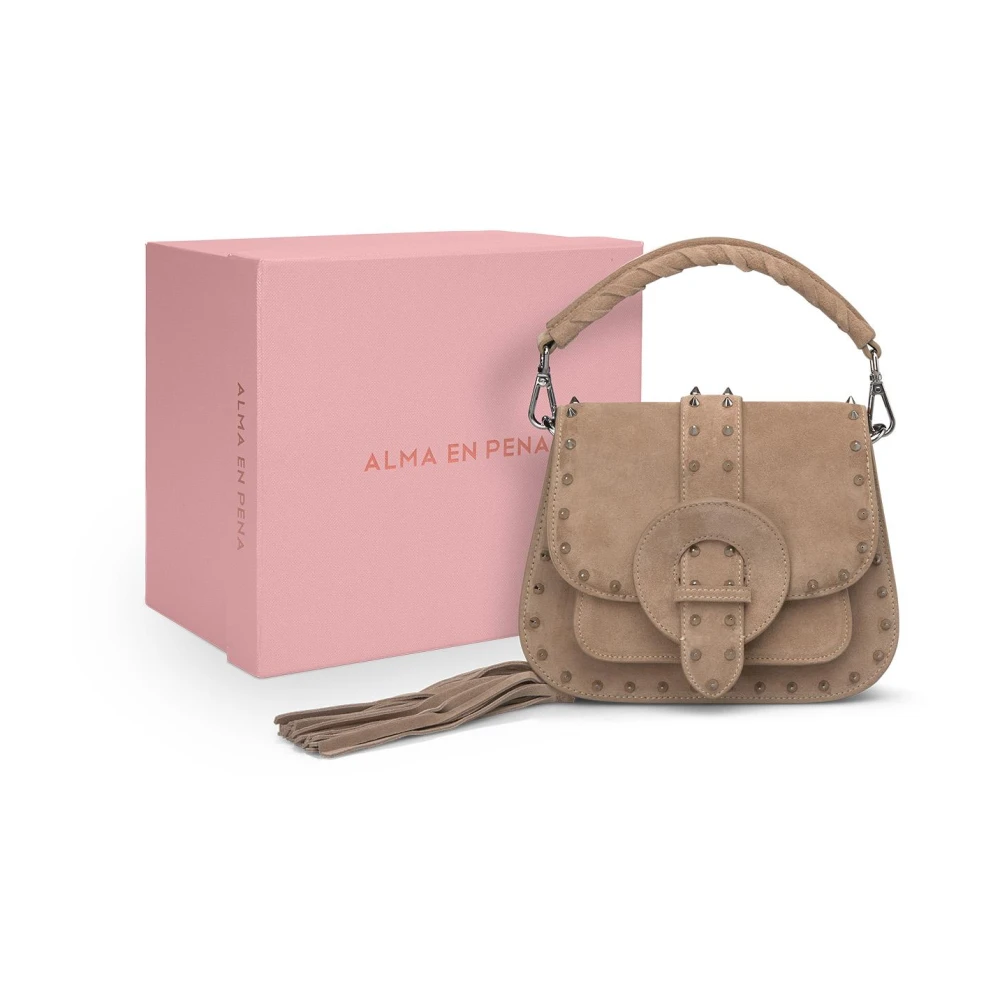 Alma en Pena Studded handtassen Brown Dames