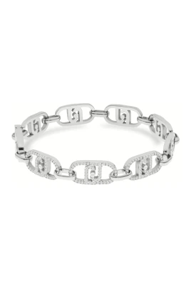 Silverlogotyp och zirkonarmband