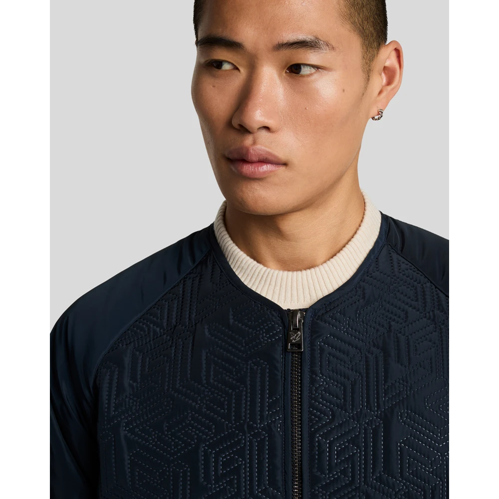 Lyle & Scott Jassen Embleem Gewatteerde Jas Blue Heren