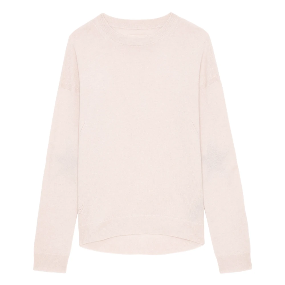 Zadig & Voltaire Lichtroze Kasjmiertrui met Sterrenpatches Pink Dames
