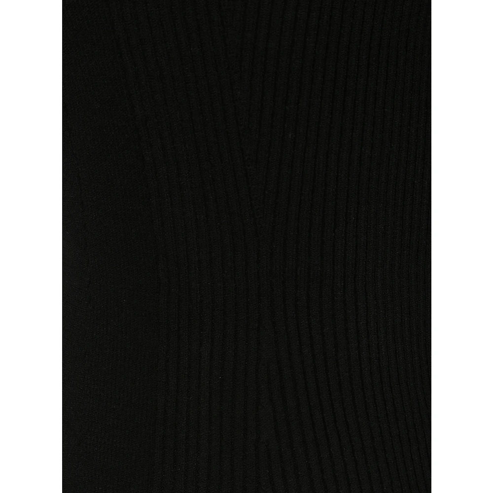 Diesel Mouwloze Geribbelde Top met Metalen Logo Black Dames