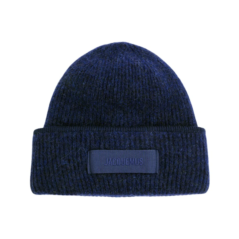 Jacquemus Wollen Muts met Grosgrain Detail Blue Unisex