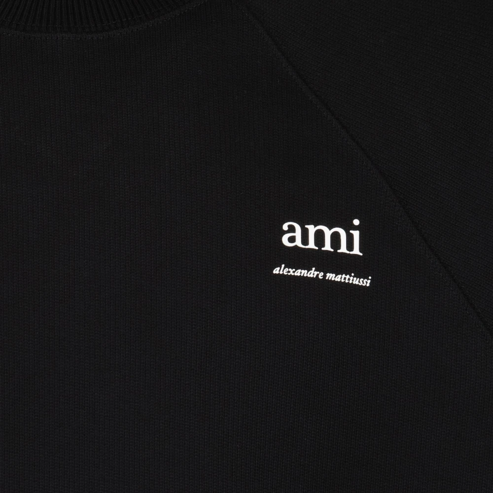 Ami Paris Geborduurde Crewneck Sweatshirt Black Unisex