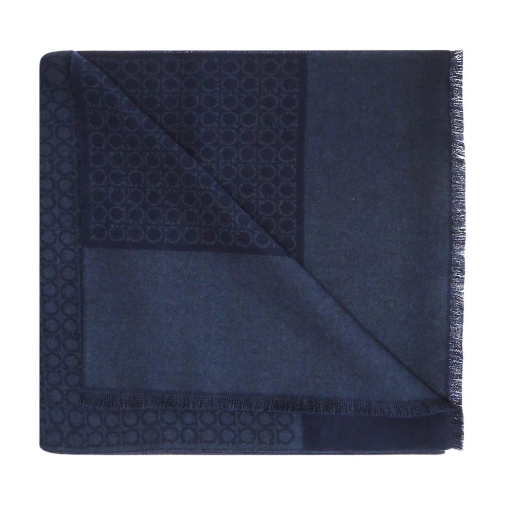 Ferragamo Uomo Blu Sciarpa Gancini - Immagine 2