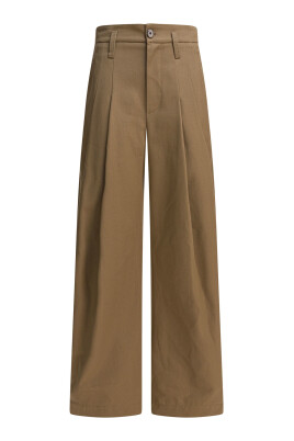 pantalon-en-coton-marron-aw25