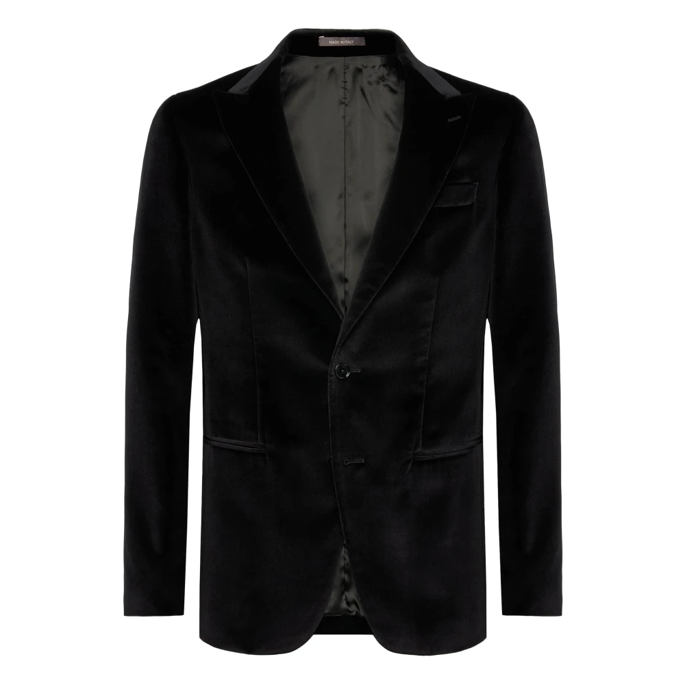 Boggi Milano Katoenen Fluwelen Jas Black Heren