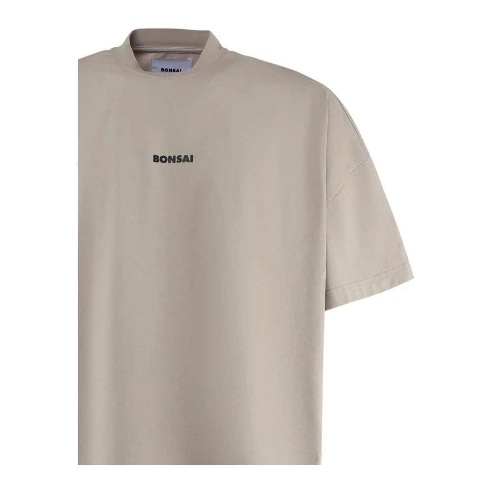 Bonsai Grijze Katoenen T-shirt met Logo Gray Heren