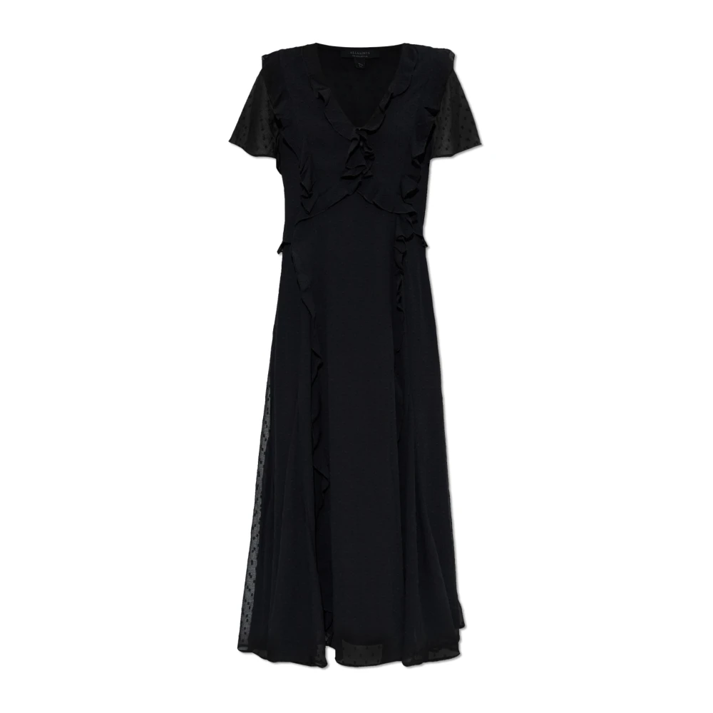 Allsaints Kvinno Svart Klänningar Dam, Xs, Polyester, Klänning Mari