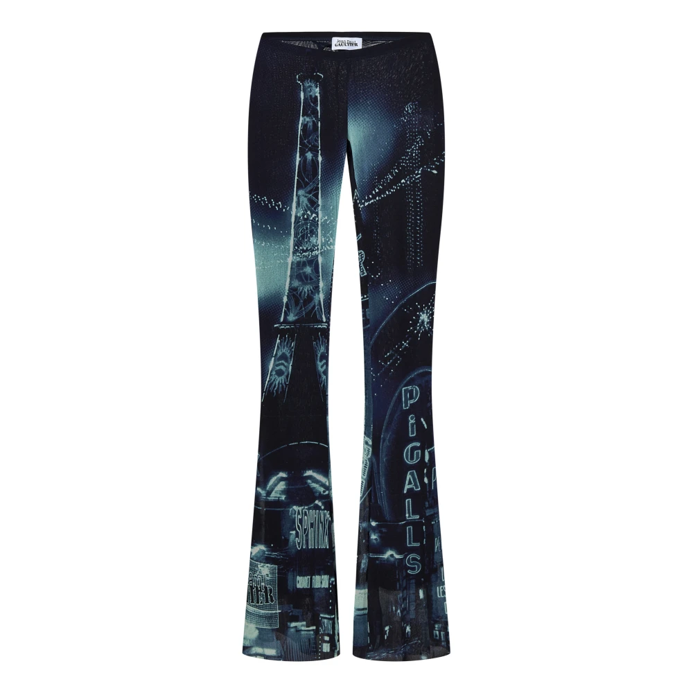 Jean Paul Gaultier Gedrukte Mesh Flare Broek Multicolor Dames