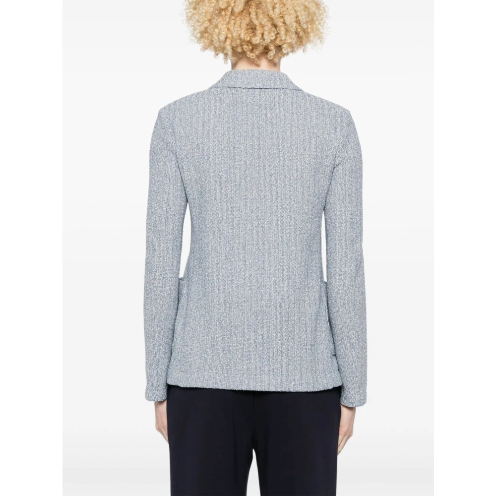 Harris Wharf London Lichtblauwe Jas met Inkeping Revers Blue Dames